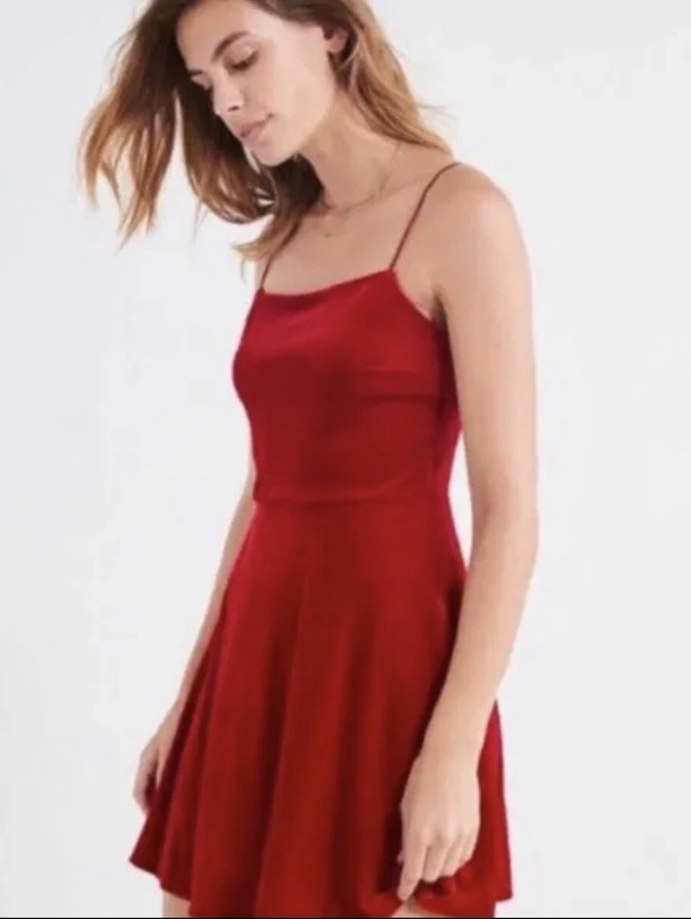 Urban Outfitters Sleeveless Mini Dress Red Velvet Size Medium